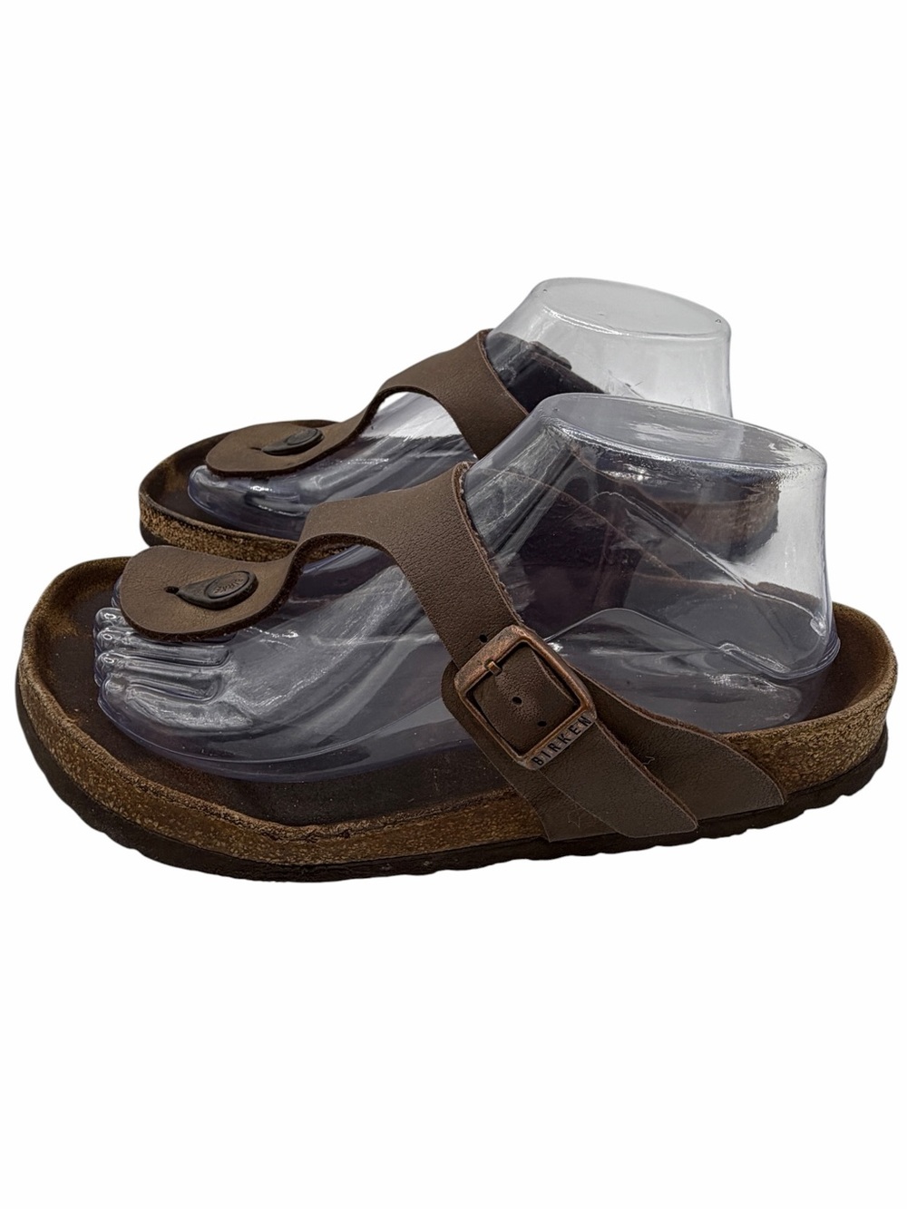 Birkenstock Brown Leather Thong Sandals - Classic Footbed Style - Size 39